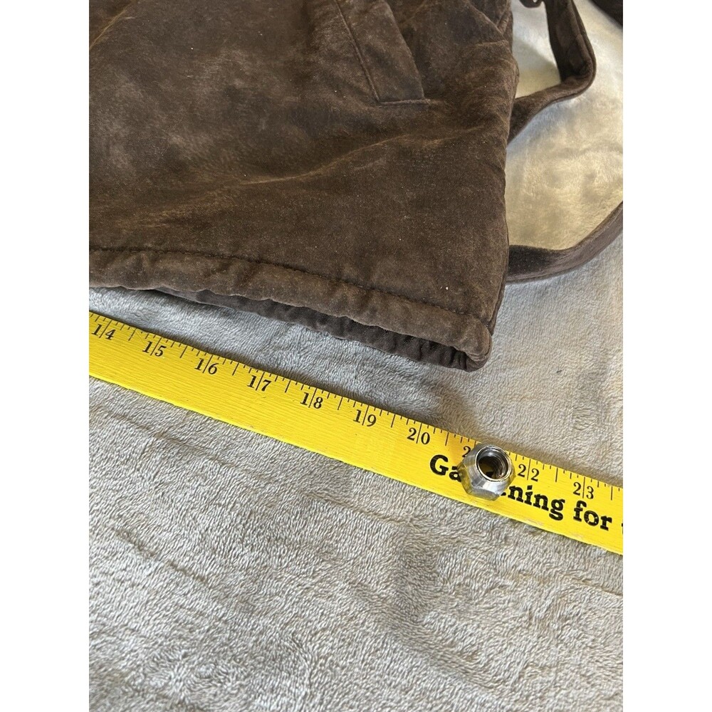 Vintage 90s Y2K Wilsons Suede Leather Jacket Leopard Fur Penny Brown Size M - Picture 5 of 10